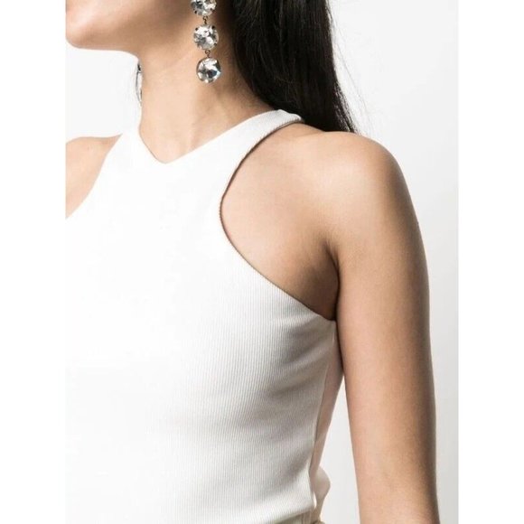 GAUGE81 Nice Tank Top White Rib Sleeveless Minimal Italy S NWT $136 - Picture 4 of 6